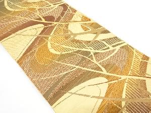 流水に木立模様織り出し　名古屋帯